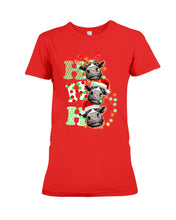 Load image into Gallery viewer, Funny Cows Ho Ho Ho Christmas Gift For Cow Lovers Ladies Tee