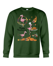 Load image into Gallery viewer, Flamingo Happy Thanksgiving Sweatshirt