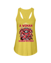 Load image into Gallery viewer, A Woman Loves Georgia Bulldogs Custom Tee Ladies Flowy Tank