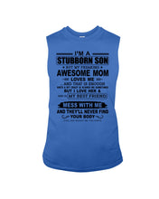 Load image into Gallery viewer, Stubborn Son Loves His Awesome Mom Family Gift T-Shirt Unisex Long Sleeve