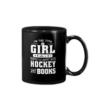 Load image into Gallery viewer, Girl Who Loves Hockey And Books Quote Name T-Shirt Mug