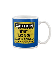 Load image into Gallery viewer, Caution 9&#39;6&#39;&#39; Long Cocktainer Black T-Shirt Mug