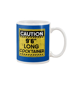 Caution 9'6'' Long Cocktainer Black T-Shirt Mug