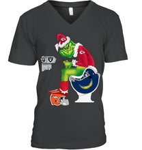 Load image into Gallery viewer, Funny Grinch Kansas Chief Christmas Gift Tee Guys V-Neck