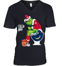 Load image into Gallery viewer, Funny Grinch Kansas Chief Christmas Gift Tee Guys V-Neck