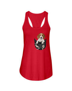 Beagle In The Pocket Funny T-Shirt Ladies Flowy Tank