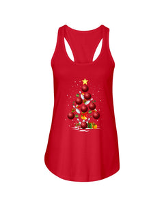 Bowling   Bowling Christmas Tree Christmas T-Shirt Ladies Flowy Tank