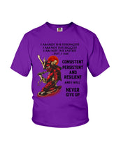 Load image into Gallery viewer, Samurai Consistent Persistent Resilient Quote T-Shirt Youth Tee
