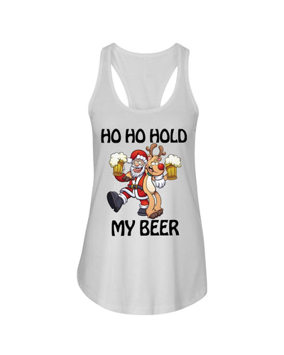 Santa Claus Funny Hold My Bear Christmas Gift For Friends Ladies Flowy Tank