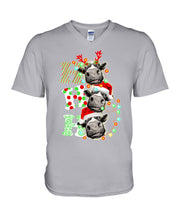 Load image into Gallery viewer, Funny Cows Ho Ho Ho Christmas Gift For Cow Lovers Guys V-Neck