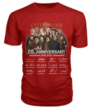 Load image into Gallery viewer, Outlander Tv Series 5 Years Anniversary 2014 - 2019 Autograph T-Shirt Guys Tee