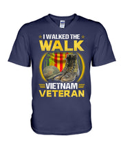 Load image into Gallery viewer, Walked The Walk Vietnam Veteran T-Shirt Guys V-Neck