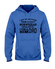 Load image into Gallery viewer, Attitude From Crazy Norwegian Dad Norway Love T-Shirt For Dad Hoodie