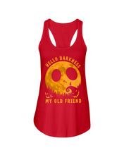 Load image into Gallery viewer, Darkness My Old Friend Halloween T-Shirt Ladies Flowy Tank