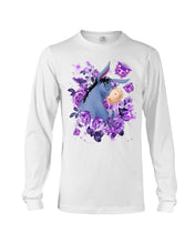 Load image into Gallery viewer, Donkey Loves Purple Flowers Custom T-Shirt Unisex Long Sleeve