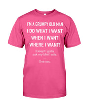 Load image into Gallery viewer, Grumpy Old Man May Wife Black Quote T-Shirt Guys Tee