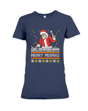 Load image into Gallery viewer, Merry Mixmas - Santa Claus Dj Funny Christmas Gift Ladies Tee