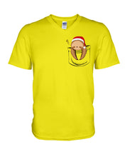 Load image into Gallery viewer, Pocket Slothmas Christmas Gift Funny T-Shirt Guys V-Neck