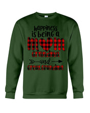 Load image into Gallery viewer, Happiness Is Being A Mom Grandma And Great Grandma Sweatshirt