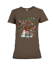 Load image into Gallery viewer, Christmas Tree Cat Lovers Cute Funny T-Shirt Ladies Tee