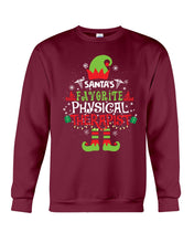 Load image into Gallery viewer, Santa's Favorite Physical Therapist Black T-Shirt Sweatshirt