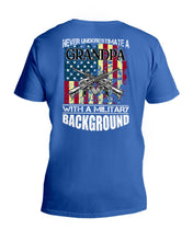 Load image into Gallery viewer, Never Underestimate A Grandpa Black T-Shirt Guys V-Neck