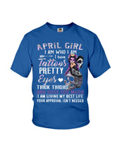 Load image into Gallery viewer, Tattoos Pretty Eyes Gift For April Girl T-Shirt Youth Tee