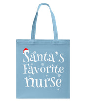 Load image into Gallery viewer, Santa's Favorite Nurse Basketweave Tote Bag