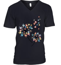 Load image into Gallery viewer, Sign Language - Dandelion Custom T-Shirt Guys V-Neck