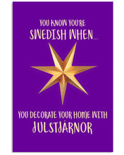Load image into Gallery viewer, Christmas Star Swedish Julstarnor Black T-Shirt Vertical Poster