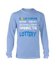 Load image into Gallery viewer, Down Syndrome Lottery Black T-Shirt Gift Unisex Long Sleeve