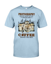 Load image into Gallery viewer, Solve Most Problems Camera Map Photography T-Shirt Guys Tee