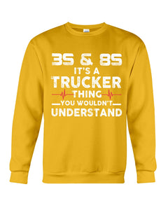 3S And 8S Trucker Lovers Black T-Shirt Sweatshirt