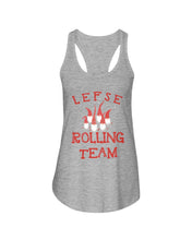 Load image into Gallery viewer, Lefse Rolling Team Cute Tee Ladies Flowy Tank
