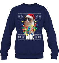 Load image into Gallery viewer, Grumpy Cat Ugly Sweater Christmas Lights Shirt Sweatshirt