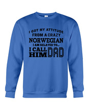 Load image into Gallery viewer, Attitude From Crazy Norwegian Dad Norway Love T-Shirt For Dad Sweatshirt