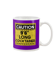 Load image into Gallery viewer, Caution 9&#39;6&#39;&#39; Long Cocktainer Black T-Shirt Mug