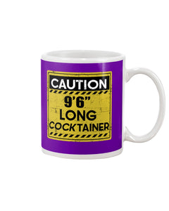 Caution 9'6'' Long Cocktainer Black T-Shirt Mug