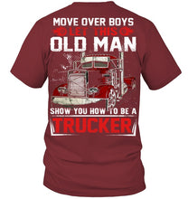 Load image into Gallery viewer, Old Trucker Move Over Boys Black T-Shirt Guys V-Neck