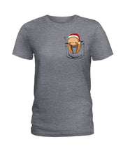 Load image into Gallery viewer, Pocket Slothmas Christmas Gift Funny T-Shirt Ladies Tee