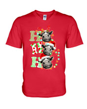 Load image into Gallery viewer, Funny Cows Ho Ho Ho Christmas Gift For Cow Lovers Guys V-Neck