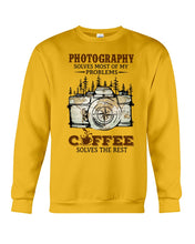 Load image into Gallery viewer, Solve Most Problems Camera Map Photography T-Shirt Sweatshirt