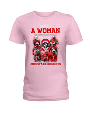Load image into Gallery viewer, Woman Loves Ohio States Buckeyes American Football Ncaa 2019 T-Shirt Ladies Tee