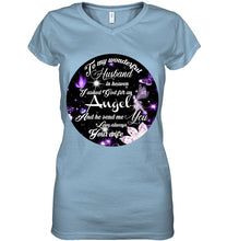 Load image into Gallery viewer, To My Husband In Heaven Gift For Widow Ladies V-Neck