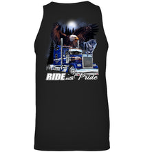 Load image into Gallery viewer, Ride With Pride Wolf Truck Black T-Shirt Unisex Tank Top