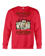 Load image into Gallery viewer, Solve Most Problems Camera Map Photography T-Shirt Sweatshirt