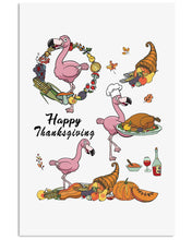 Load image into Gallery viewer, Flamingo Happy Thanksgiving Vertical Poster