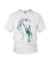 Load image into Gallery viewer, Dragon With Butterfly Wings Dragon Flowers Youth Tee