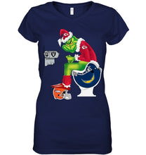 Load image into Gallery viewer, Funny Grinch Kansas Chief Christmas Gift Tee Ladies V-Neck