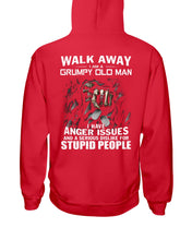 Load image into Gallery viewer, Grumpy Old Man Anger Issue For Stupid People Black T-Shirt Hoodie